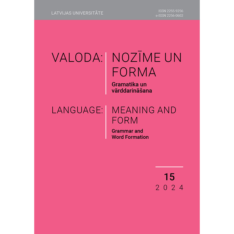 Valoda: nozīme un forma 15. Gramatika un vārddarināšana /