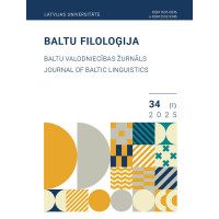 Baltu Filoloģija  34 (1) 2025 /
