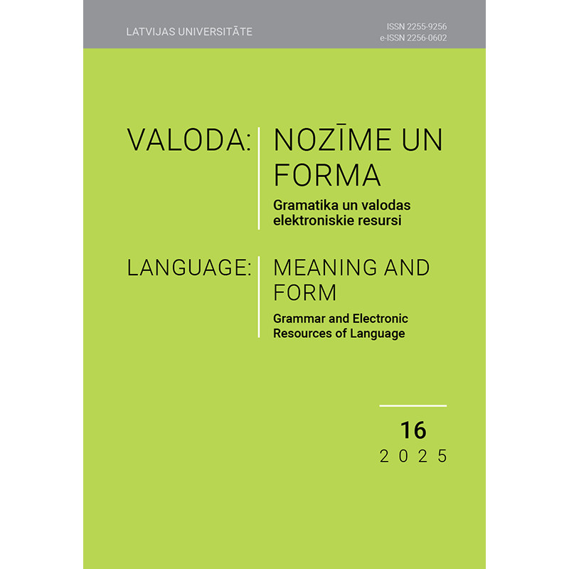Valoda: nozīme un forma 16. Gramatika un valodas elektroniskie resursi /