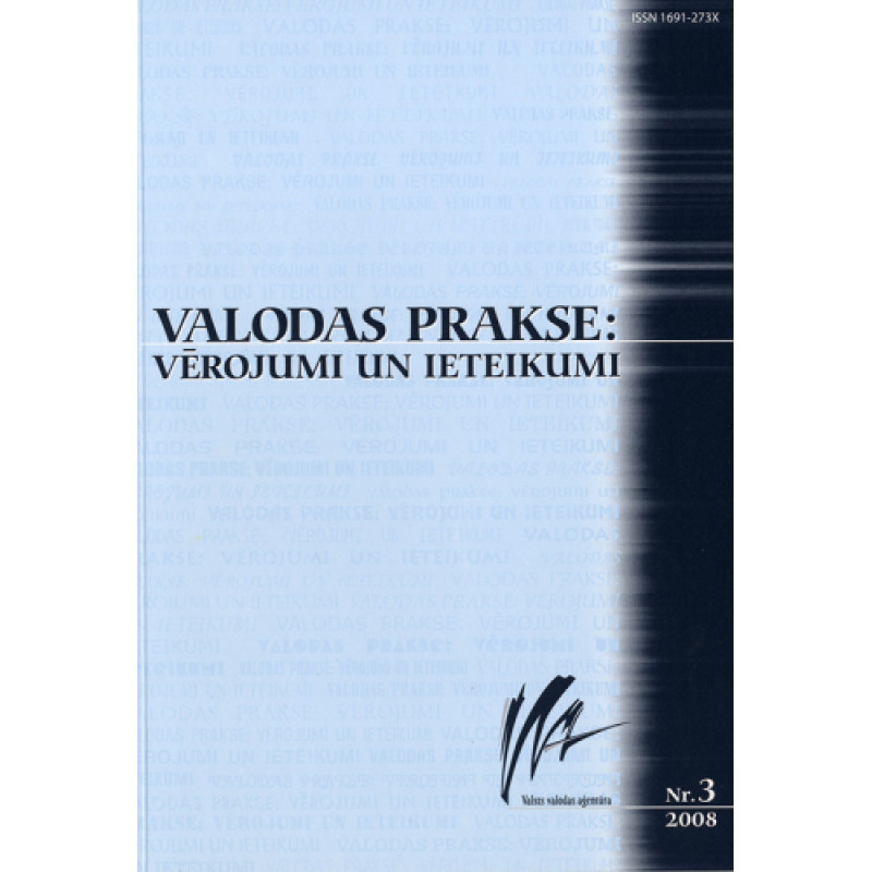 Valodas prakse: vērojumi un ieteikumi. Nr. 3 /