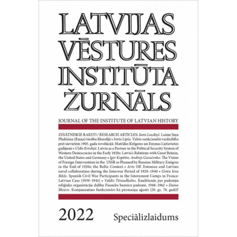 Latvijas Vēstures Institūta Žurnāls, 2022. speciālizlaidums /